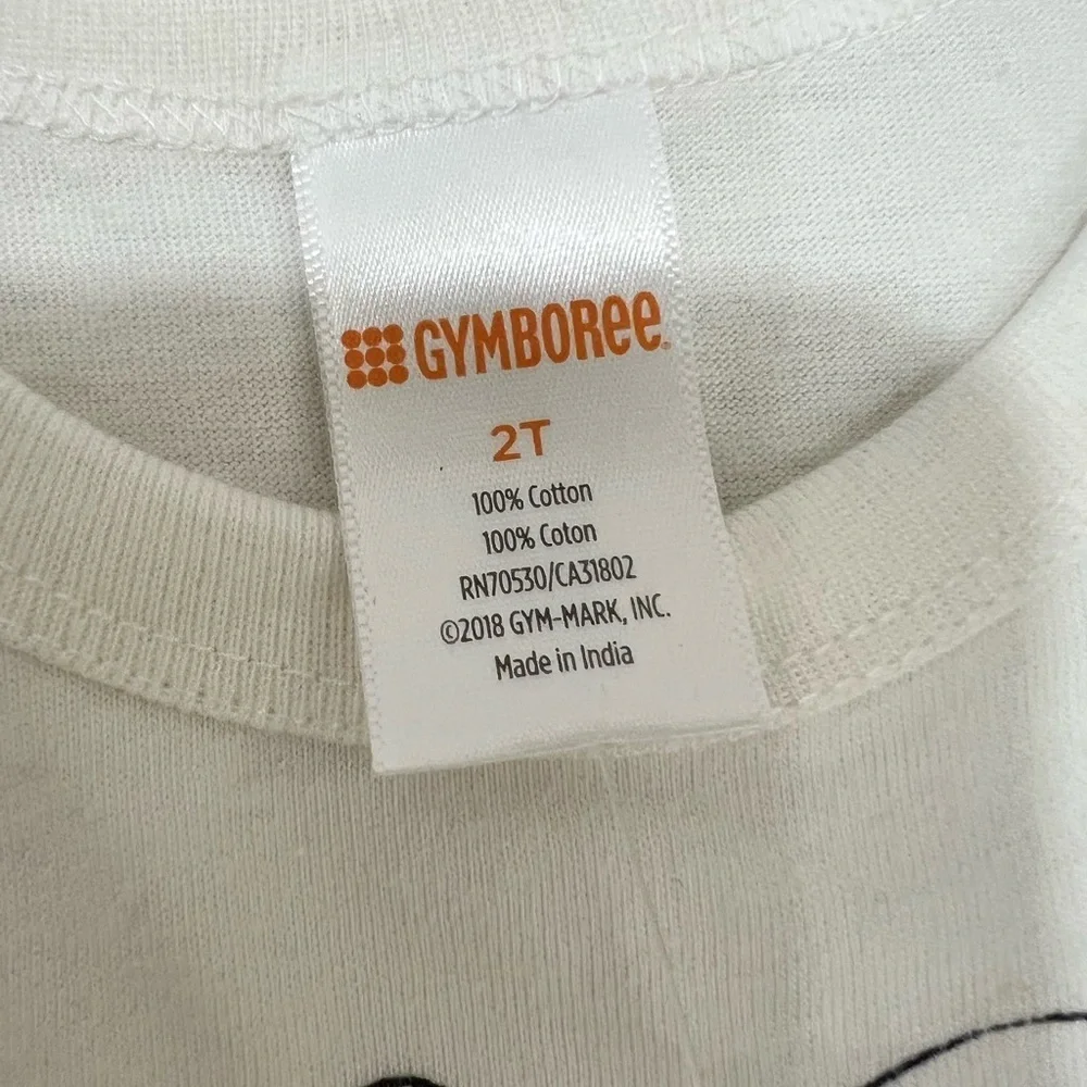 Gymboree White Tee with Astronaut and Black Pocket